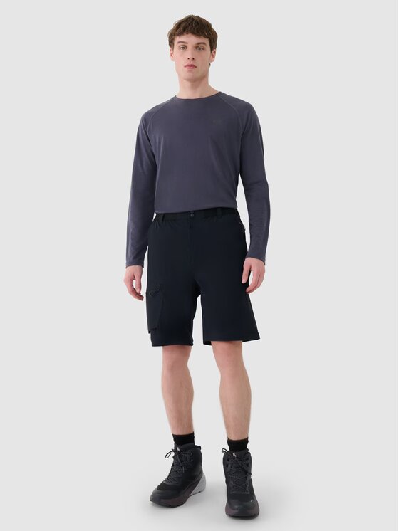 4F 4F Outdoorové nohavice 4FWSS25TFTRM0792-20S Čierna Regular Fit