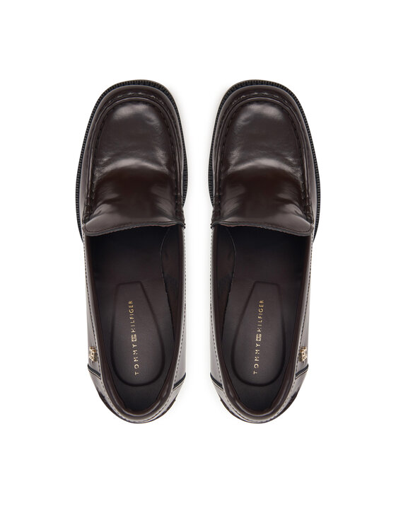 Tommy Hilfiger Tommy Hilfiger Cipele Square Toe Heeled Loafer FW0FW09493 Tamno smeđa