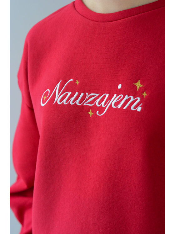 White Rvbbit White Rvbbit Bluza świąteczna "Nawzajem." Czerwony Regular Fit