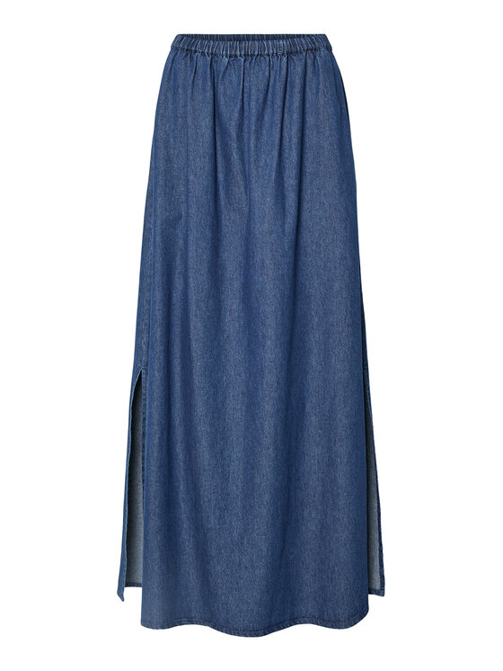 Pieces Pieces Džínová sukně Tenim 17157939 Tmavomodrá Regular Fit