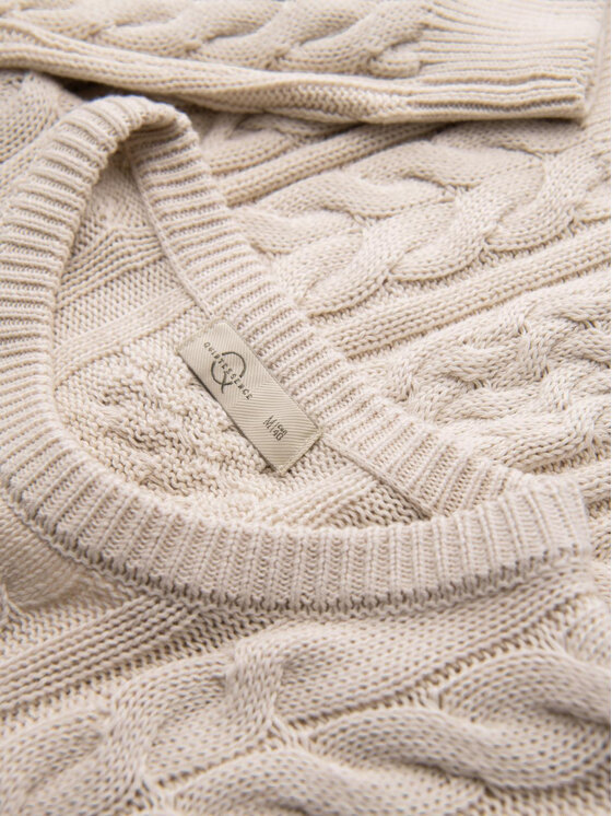 Ombre Ombre Sweter OM-SWSW-0173 Beżowy Regular Fit
