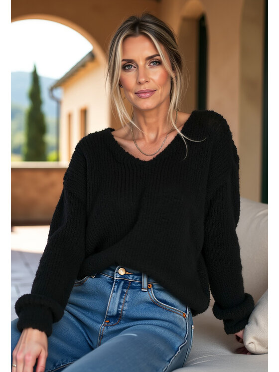 FIGL FIGL Sweter M1108 Czarny Classic Fit