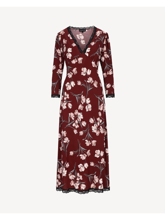 Castellani Castellani Sukienka codzienna Elena Bordowy Regular Fit