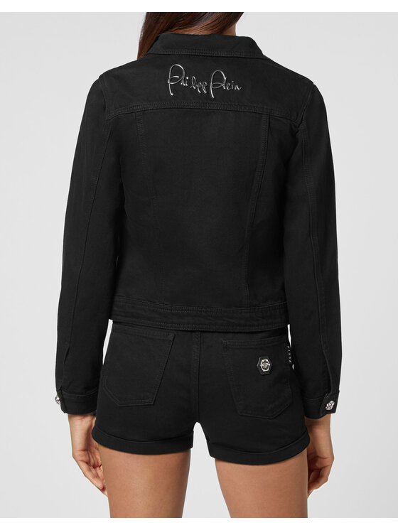 PHILIPP PLEIN PHILIPP PLEIN Kurtka jeansowa 6059 Czarny Regular Fit