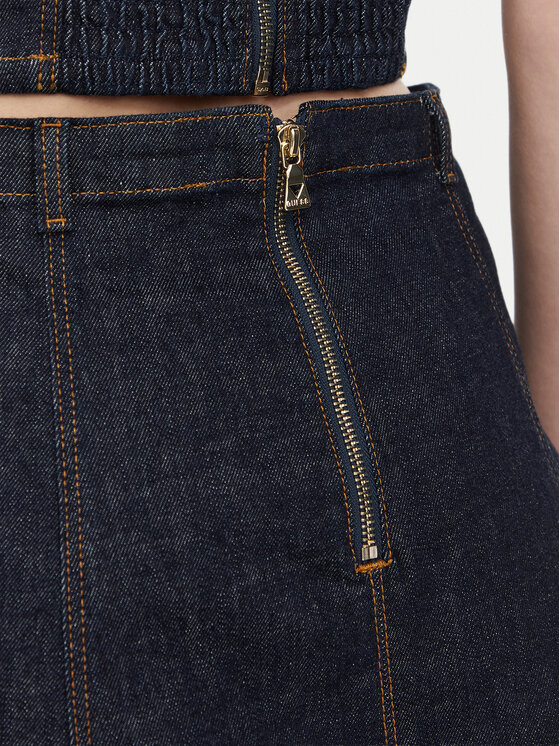 Guess Guess Φούστα τζιν W6YD03 D1348 Σκούρο μπλε Regular Fit