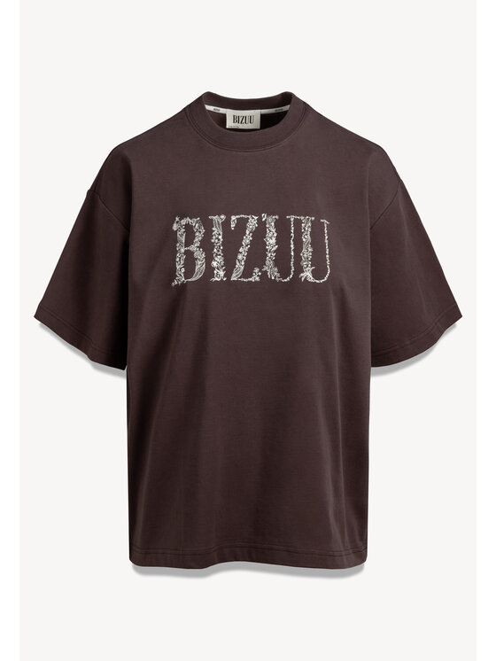 BIZUU BIZUU T-Shirt JONI OVERSIZED Hnědá Standard Fit