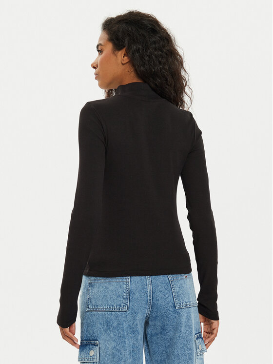 Tommy Jeans Tommy Jeans Blusa Tjw Essential Mock Neck DW0DW19830 Nero Slim Fit