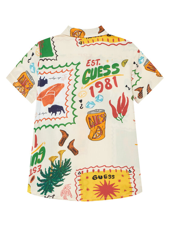 Guess Guess Πουκάμισο L6GH02 WG5V0 Μπεζ Regular Fit