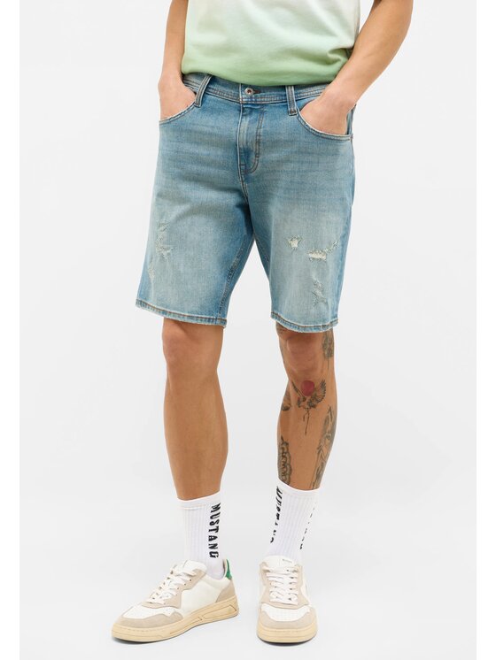 Mustang Mustang Szorty jeansowe Style Denver Shorts Niebieski Slim Fit