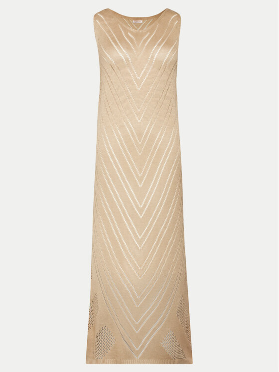 Selmark Selmark Rochie de plajă BC078 Bej Regular Fit