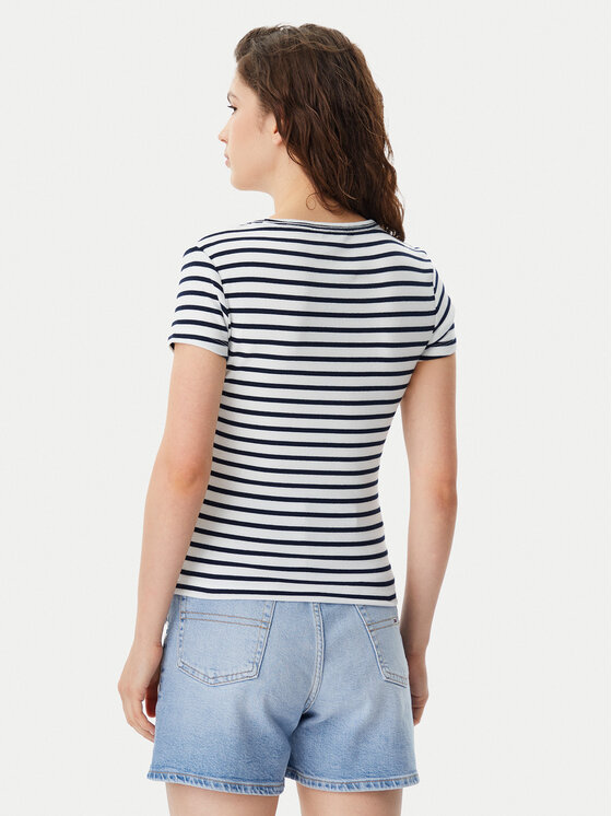 Tommy Jeans Tommy Jeans T-Shirt Essential DW0DW17385 Granatowy Slim Fit
