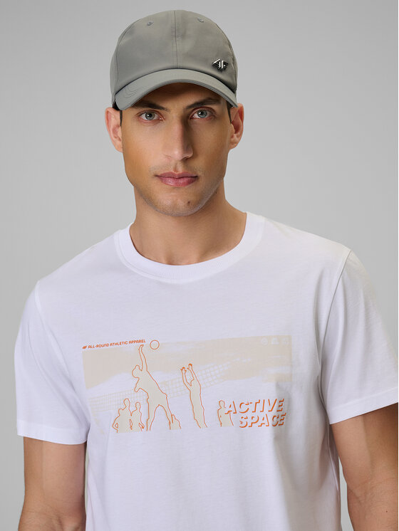 4F 4F T-Shirt BEACHWEAR Biały Regular Fit
