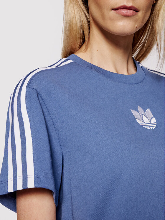adidas T-Shirt adicolor 3D Trefoil GN2933 Blau Loose Fit • Modivo.de