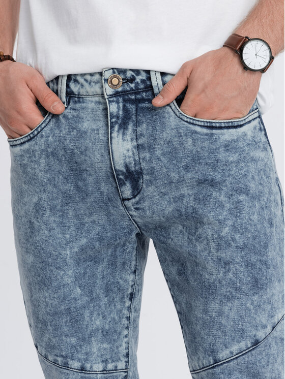 Ombre Ombre Jeansy OM-PADP-0109 Modrá Slim Fit