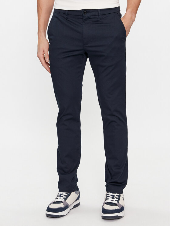 Tommy Hilfiger Tommy Hilfiger Chino hlače Bleecker Printed Structure MW0MW28642 Mornarsko modra Slim Fit