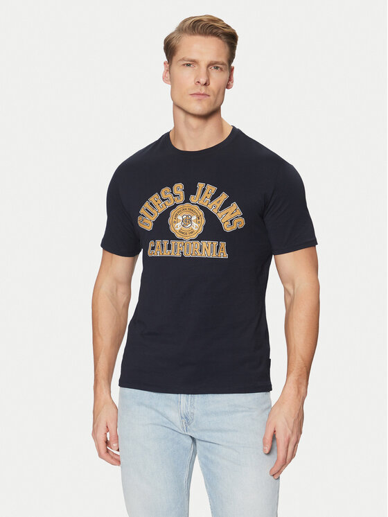 Guess Jeans Tričko M5RI80 K8HM0 Tmavomodrá Slim Fit