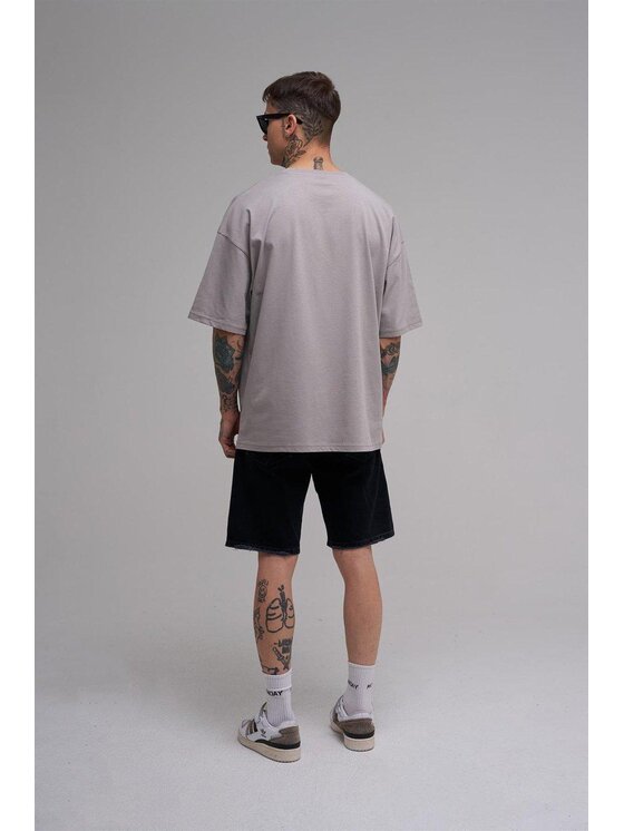 MyStars MyStars T-Shirt Koszulka Z Krótkim Rękawem Oversize Męska Szara Machinist Duck Kaczka L Szary Oversize