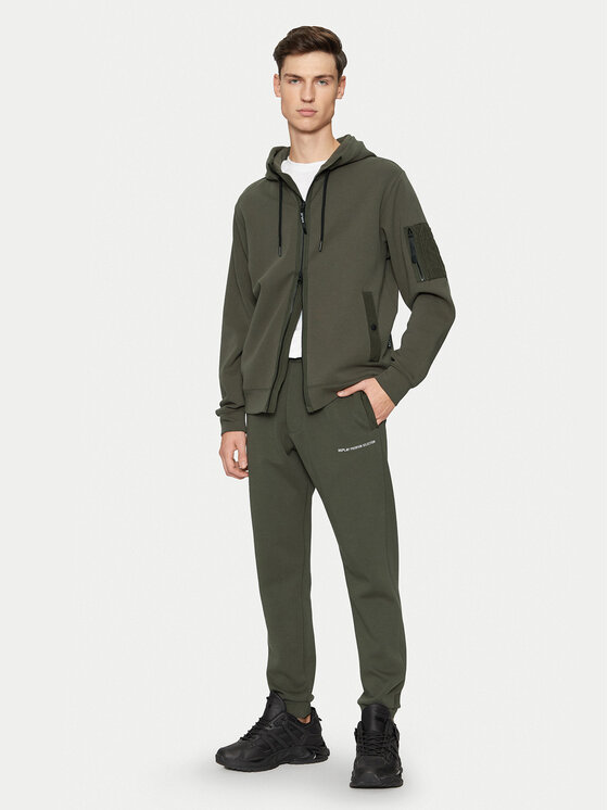 REPLAY REPLAY Pulóver M6964 .000.23655 Sötétzöld Regular Fit