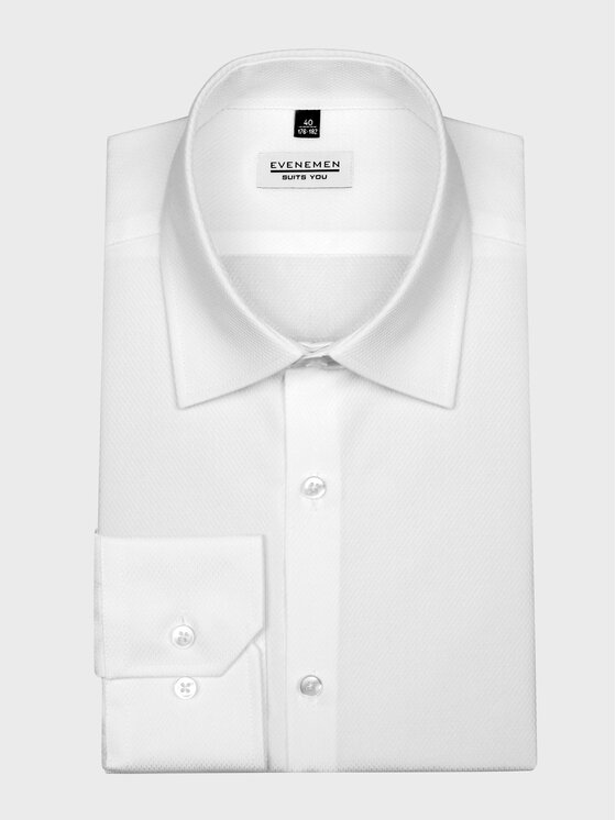 Evenemen Evenemen Koszula w strukturę OSLO Biały Slim Fit