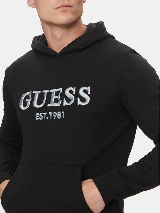 Guess Guess Μπλούζα M5GQ36 KCN01 Μαύρο Regular Fit