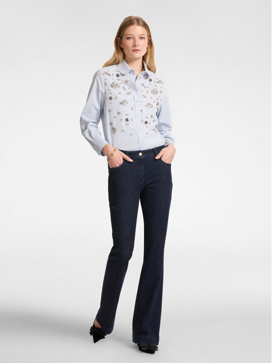 Elena Mirò Elena Mirò Camicia 5143P000198N004 Turchese Slim Fit