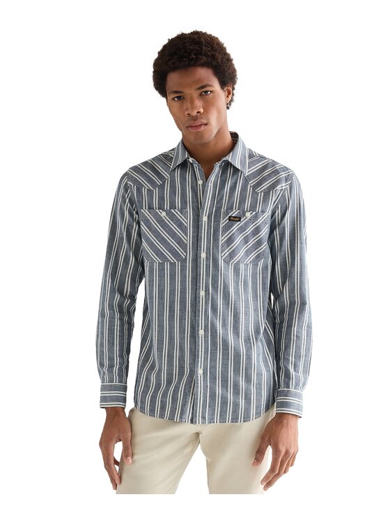 Wrangler Wrangler Koszula 112378120 Niebieski Regular Fit