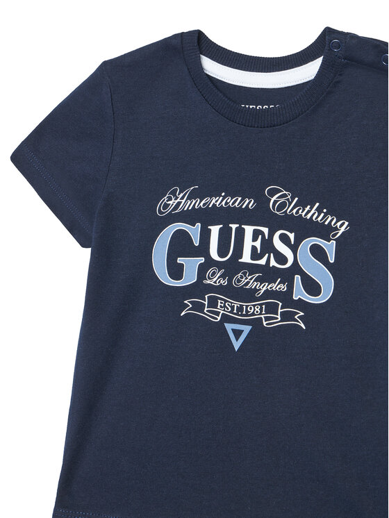 Guess Guess T-krekls N5YI20 K8HM4 Tumši zils Regular Fit