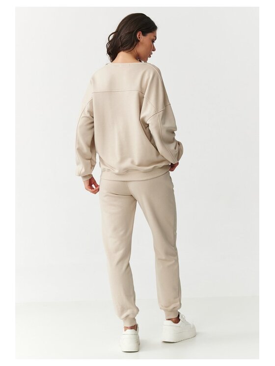 Makadamia Makadamia Dres M889 Beżowy Relaxed Fit