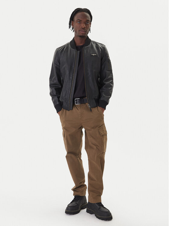 Aeronautica Militare Aeronautica Militare Кожено яке 252PN0958UPL00305 Черен Regular Fit