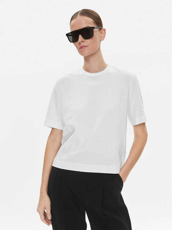 Calvin Klein Performance Tricou 00GWS3K104 Alb Relaxed Fit