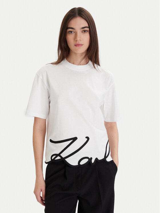 KARL LAGERFELD KARL LAGERFELD T-särk A1W17013 Valge Regular Fit