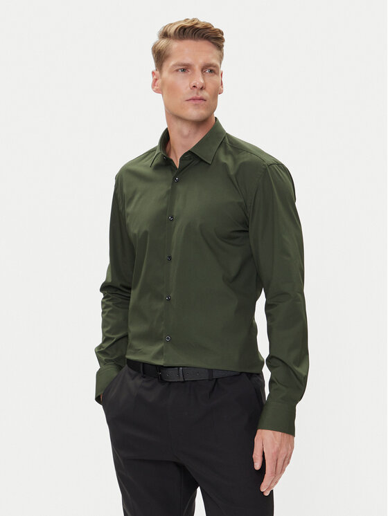 HUGO Koszula Kenno 50289499 Zielony Slim Fit