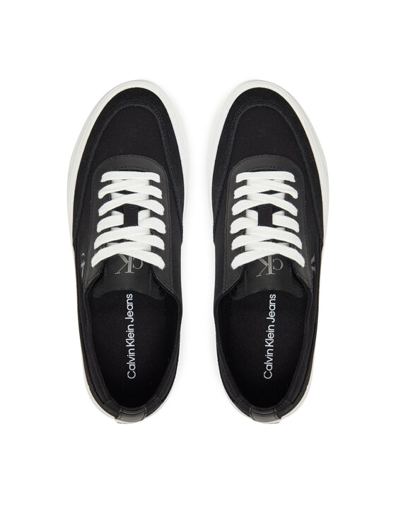 Calvin Klein Jeans Calvin Klein Jeans Снікерcи Vulc Flatform Low Cv Mix Mg YW0YW01770 Чорний