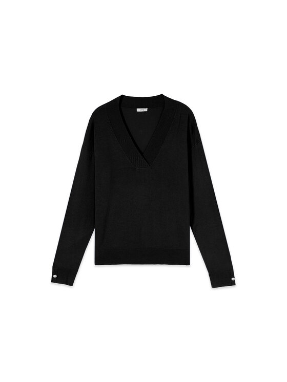Oltre Oltre Sweter M306J005560N033 Czarny Regular Fit