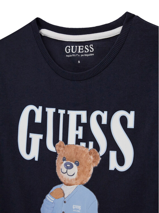 Guess Guess T-Shirt L6GI09 K8HM4 Tmavomodrá Regular Fit