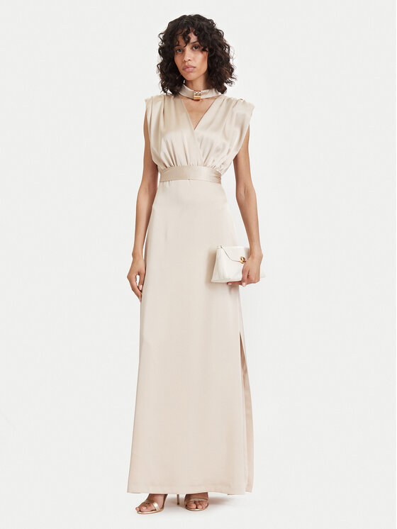 ACCESS FASHION ACCESS FASHION Sukienka wieczorowa 63-3309-122 Kremowy Regular Fit