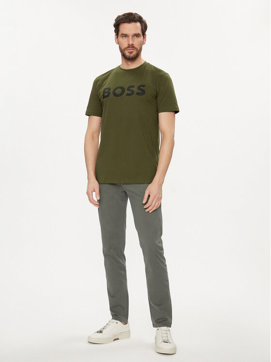 BOSS Boss T-Shirt Thinking 1 50481923 Zielony Regular Fit