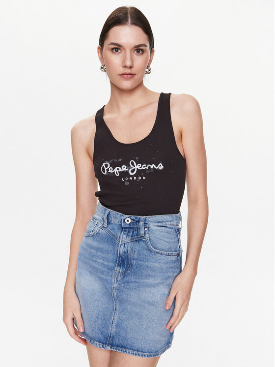 Pepe Jeans Top Ozella PL505474 Črna Regular Fit