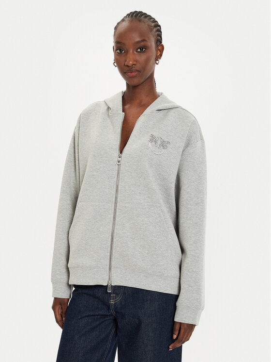 Pinko Mikina Gesso Zippato 104122 A2A5 Sivá Regular Fit