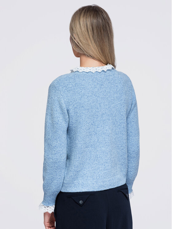 Ombre Ombre Kardigan OW-SW-E0034 Niebieski Slim Fit
