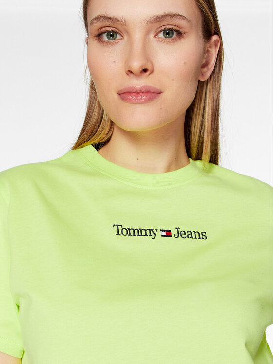 Tommy Jeans Tommy Jeans T-Shirt Serif Linear DW0DW15049 Zelená Regular Fit