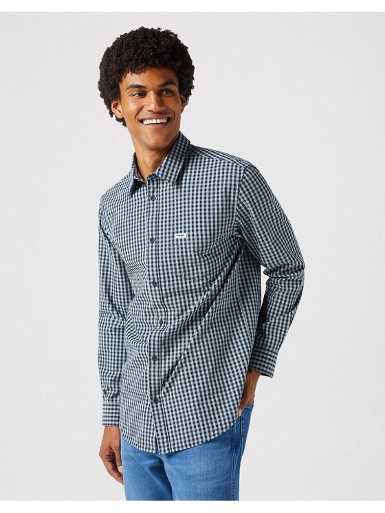 Wrangler Wrangler Camicia LS 1 PKT SHIRT Nero Regular Fit