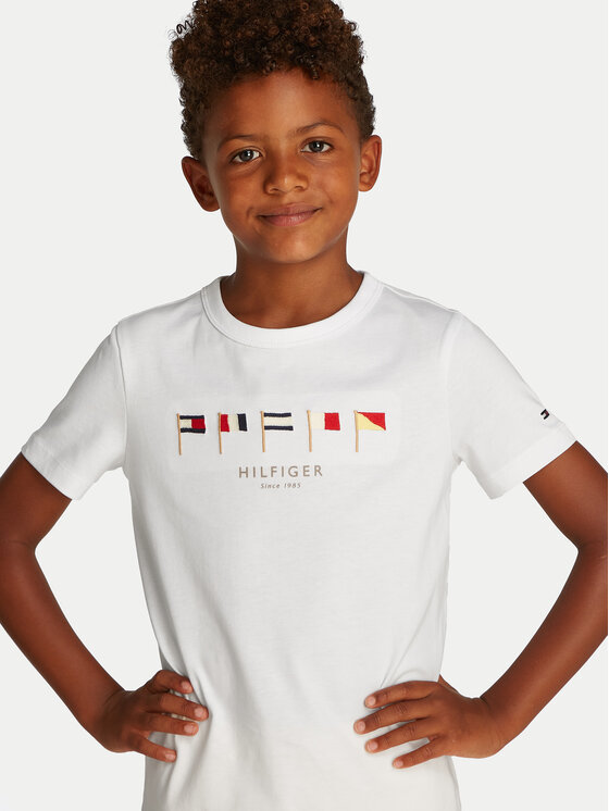 Tommy Hilfiger Tommy Hilfiger Tričko Multiflag KB0KB09532 S Biela Regular Fit