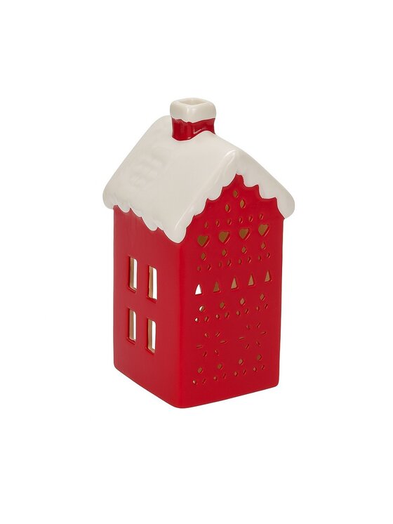 MIAhome MIAhome Figurka ceramiczny domek LED MARGITA Czerwony