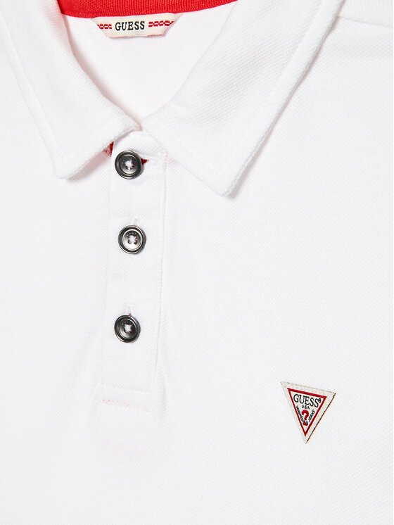 Guess Guess Tricou polo L2GP02 KAPY0 Alb Regular Fit