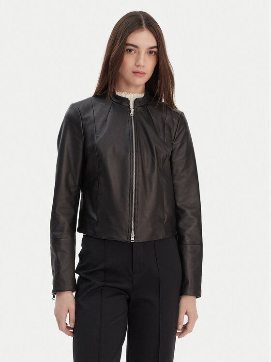 HUGO HUGO Giacca di pelle Lasari 50555743 Nero Regular Fit