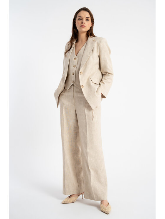 CLICK CLICK Παντελόνι υφασμάτινο 30-352 Μπεζ Comfortable Fit