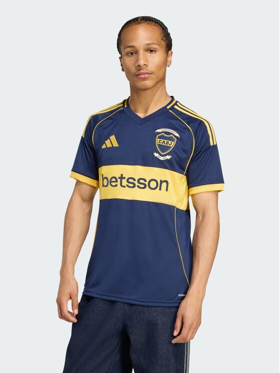 adidas adidas Koszulka techniczna Boca Juniors Błękitny Slim Fit
