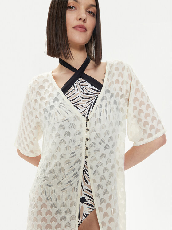 Selmark Selmark Kimonó BK095 Ekru Relaxed Fit