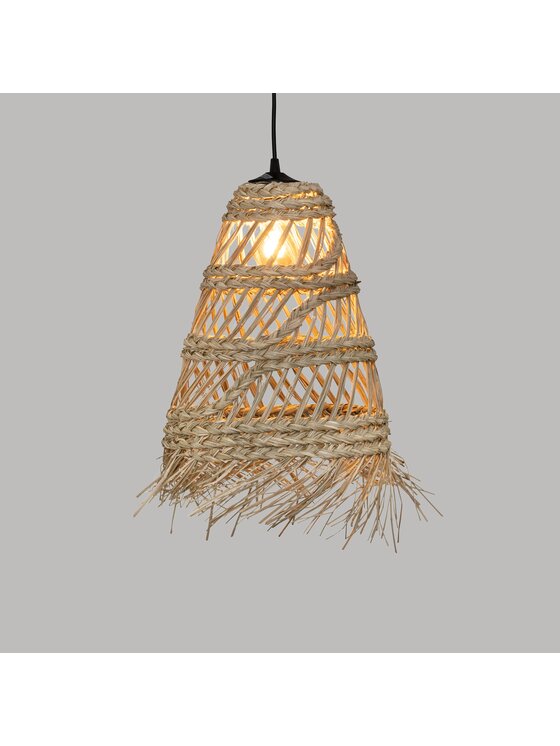 MIAhome MIAhome Lampa wisząca pleciona ze słomy LAHYS, Ø 28 cm Beżowy